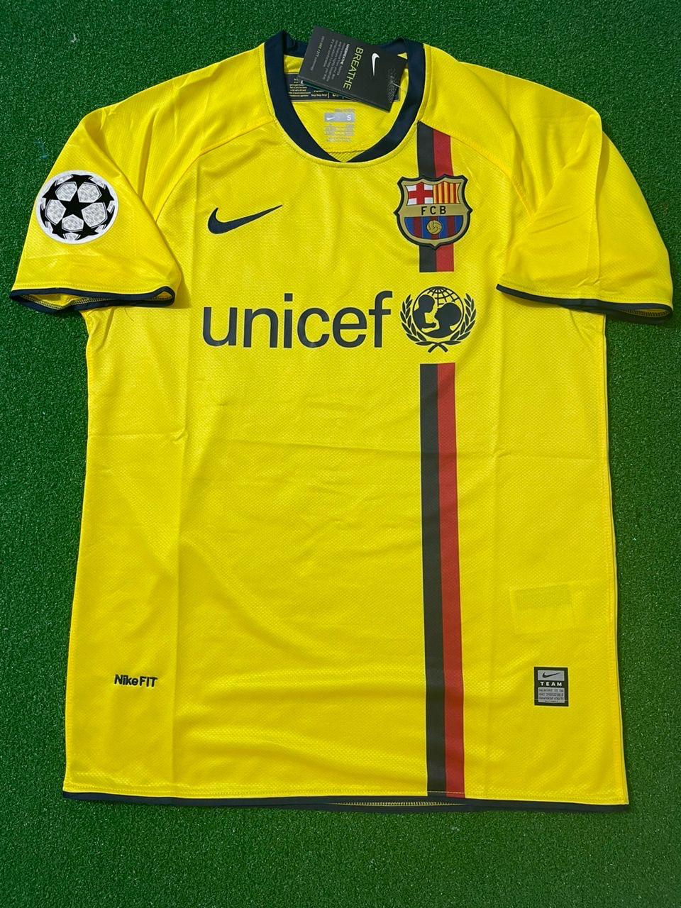 Lionel Messi 2008-09 Barcelona Gelbes Retro-Trikot