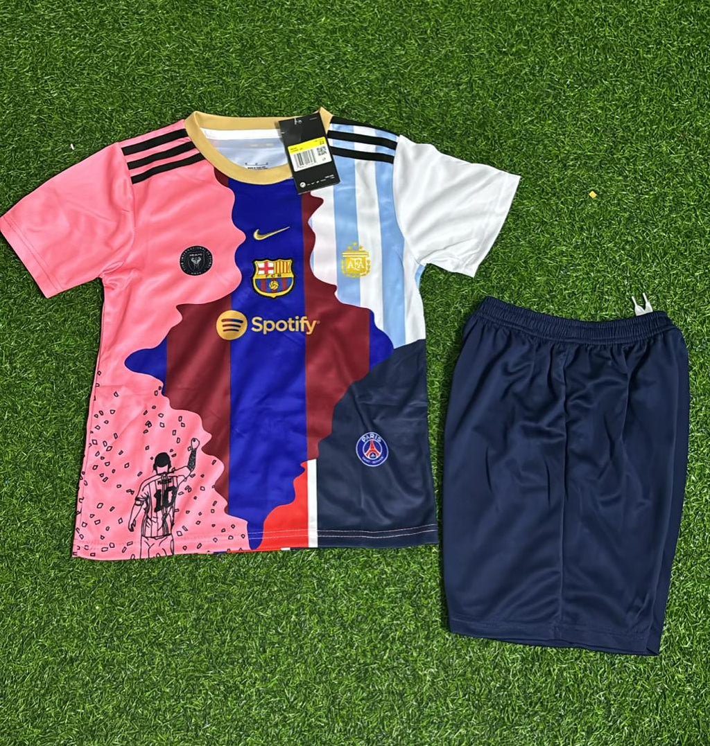 Lionel Messi GOAT Combo 2025 All Teams Special Kids Jersey KinderTrikot Maillot Soccer Shirt