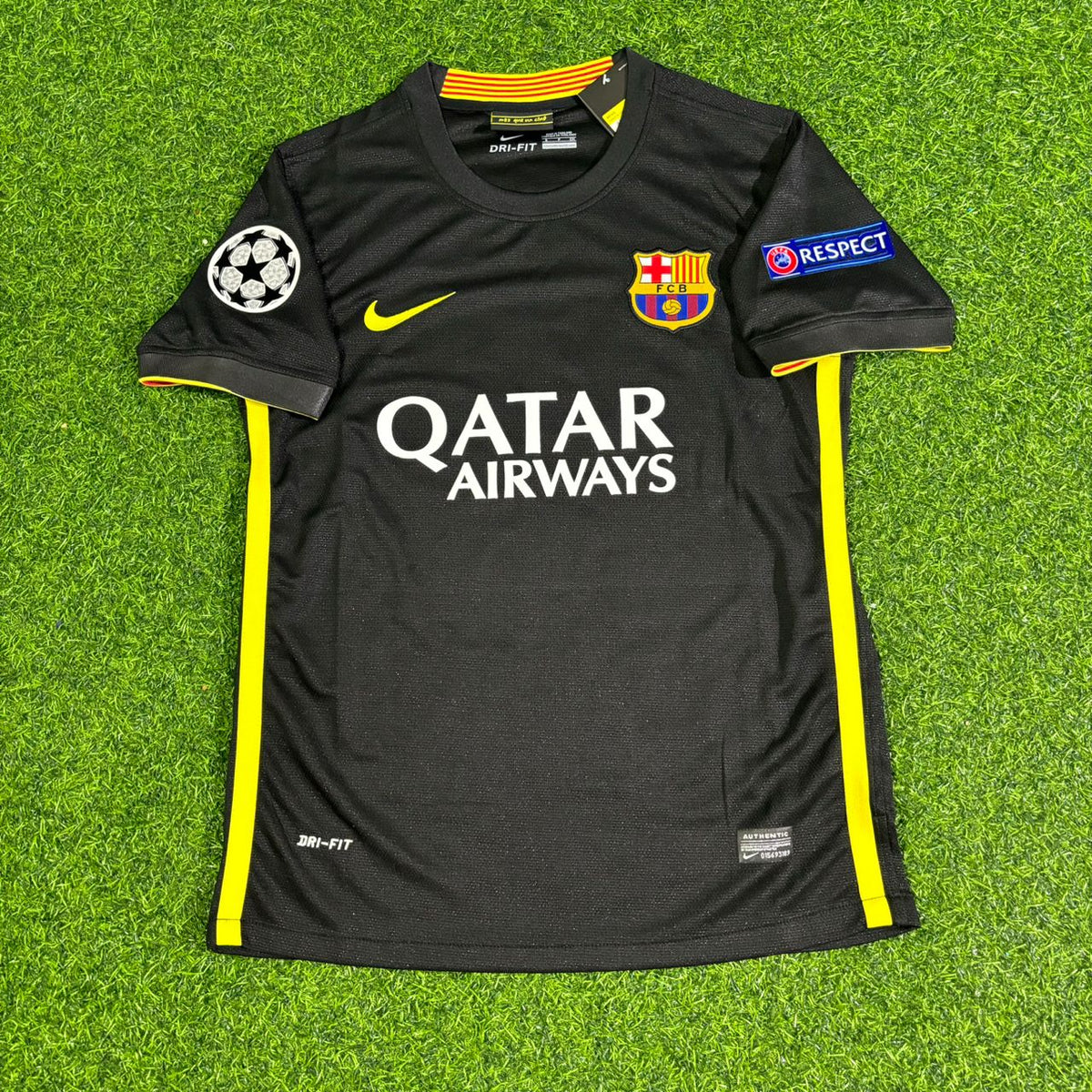 Maillot de football rétro noir Lionel Messi #10 Barcelone 2013-2014