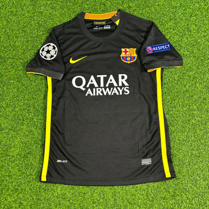 Maillot de football rétro noir Lionel Messi #10 Barcelone 2013-2014