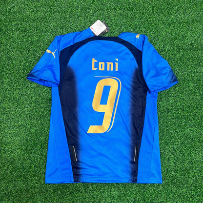 Luca Toni 9 - Italien 2006 WM Finale Retro Trikot Fußballshirt