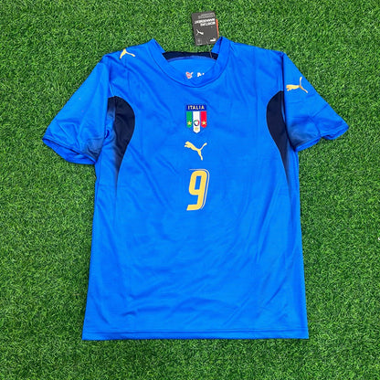 Luca Toni 9 - Italien 2006 WM Finale Retro Trikot Fußballshirt