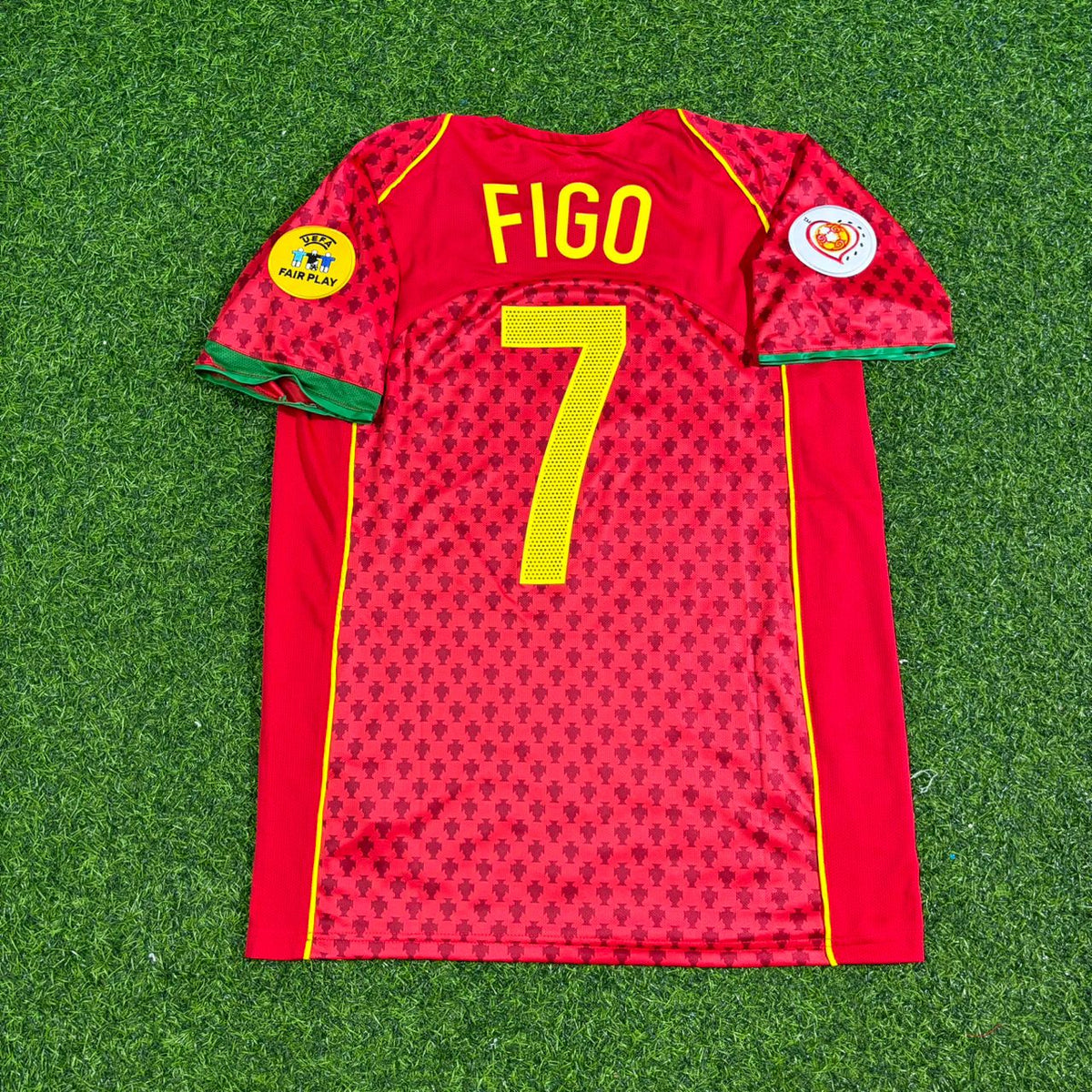 Luis Figo Portugal EURO 2004 Retro Home Red Jersey Trikot