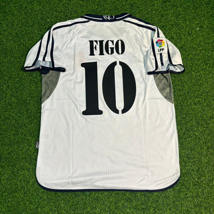 Luis Figo Real Madrid 2000 2001 White Home Jersey Shirt Trikot Maillot