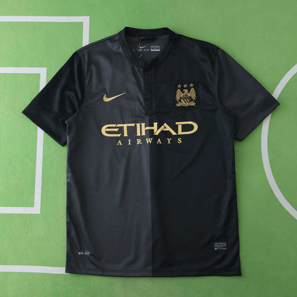 Manchester City F.C. 2013-2014 Season Away Black Retro Football Jersey Trikot Maillot