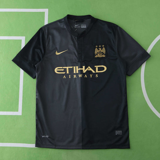 Manchester City F.C. 2013-2014 Season Away Black Retro Football Jersey Trikot Maillot