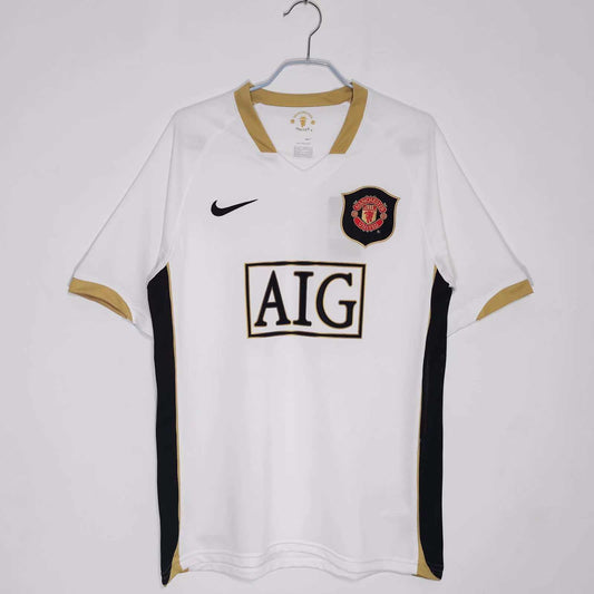 Manchester United 2006-2007 Season Away White Retro  Football Jersey Trikot Maillot
