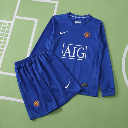Manchester United F.C. 2008-2009 Season Third Retro Kids Long Sleeve Home Football Jersey Trikot Maillot