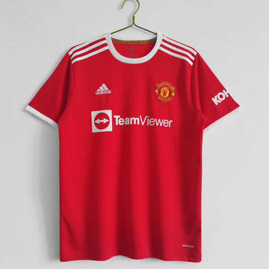 Manchester United F.C. 2021-2022  Season Cristiano Ronaldo Home Red Retro Football Jersey Trikot Maillot
