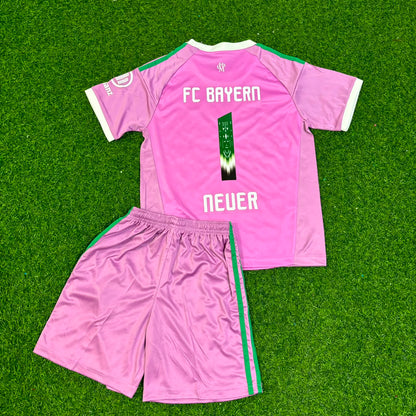 Tenue de gardien de football rose Manuel Neuer Bayern Munich