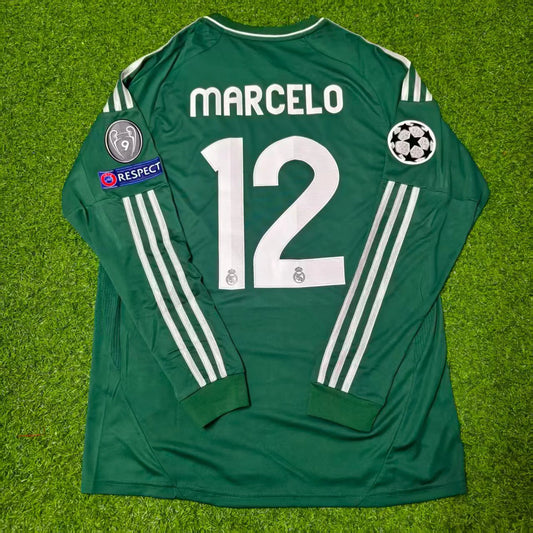 Marcelo 12- Real Madrid 2012-2013 Green Long Sleeve Jersey Soccer Shirt