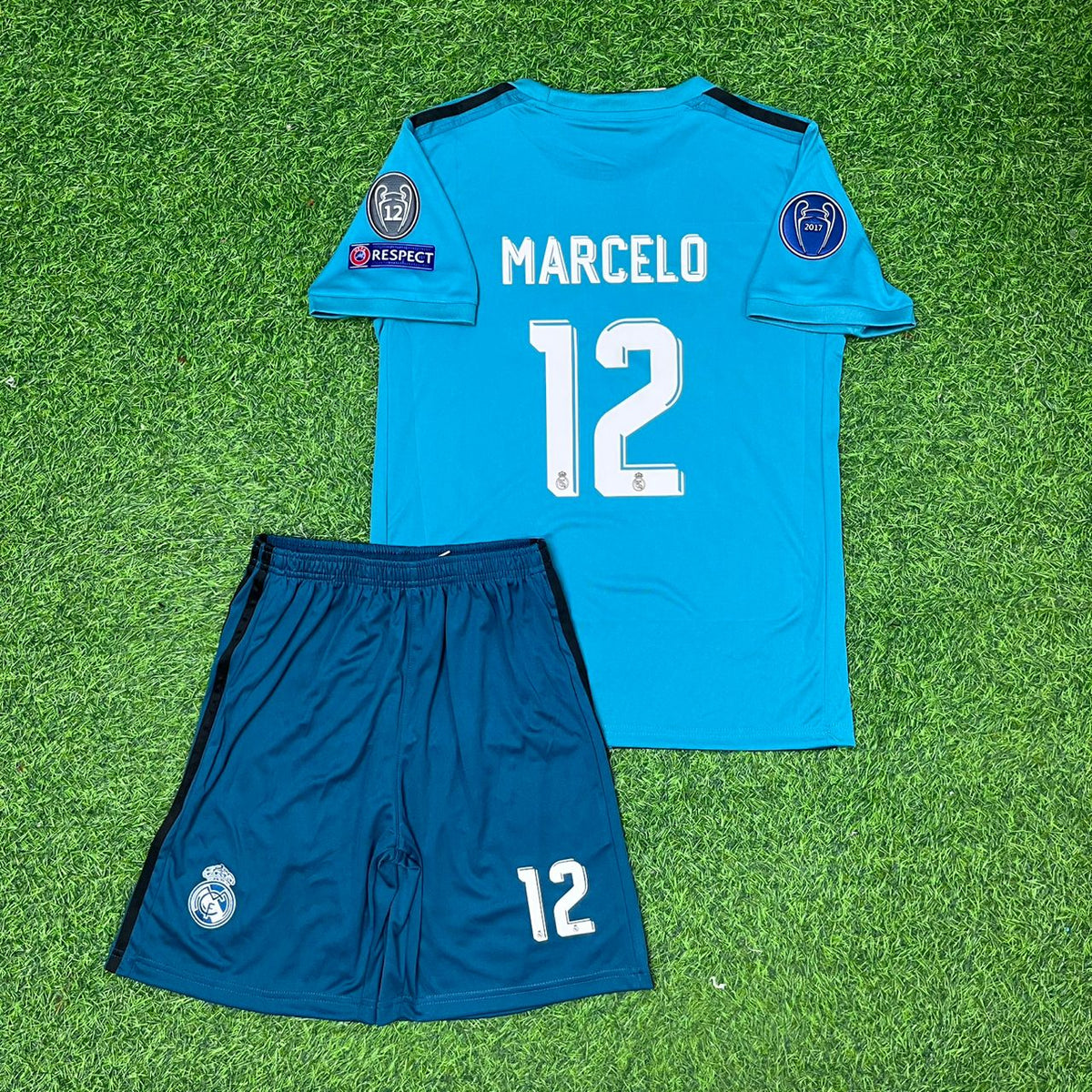 Marcelo 12- Real Madrid 2017 /2018 Kids Kit Jersey Soccer Shirt KinderTrikot