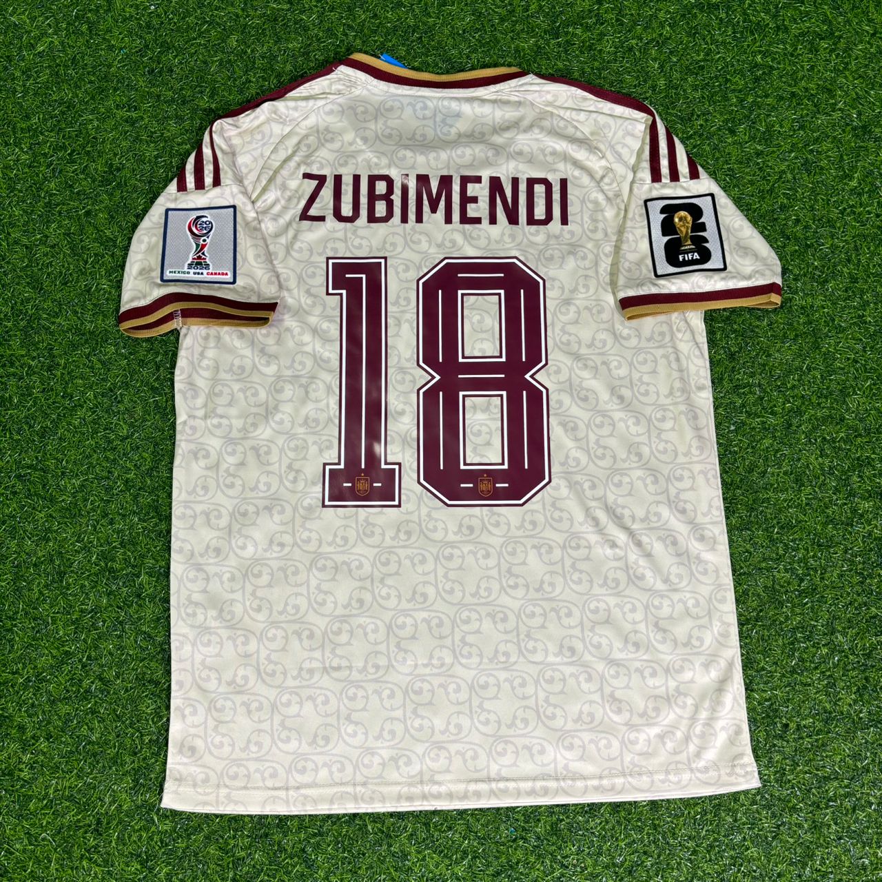 Martin Zubimendi 18- Spain 2026 World Cup Away Kids Football Jersey