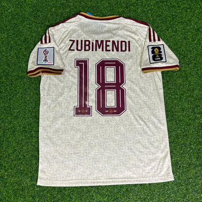 Martin Zubimendi 18- Spain 2026 World Cup Away Kids Football Jersey