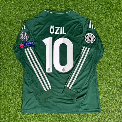 Mesut Ozil Real Madrid 2012-2013 Champions League Green Long Sleeve Jersey Soccer Shirt