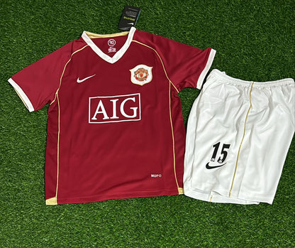 Nemanja Vidic Manchester United Enfant 2006/07 Maillot de Football Tenue Rouge Maillot de Foot Maillot de Football