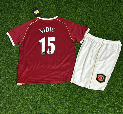 Nemanja Vidic Manchester United Enfant 2006/07 Maillot de Football Tenue Rouge Maillot de Foot Maillot de Football