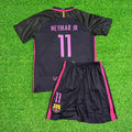 Neymar Jr Barcelona 2014/15 Retro Black Pink Kids Jersey Soccer Maillot KinderTrikot Maglia Soccer Shirt