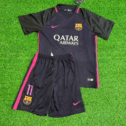 Neymar Jr Barcelona 2014/15 Retro Black Pink Kids Jersey Soccer Maillot KinderTrikot Maglia Soccer Shirt