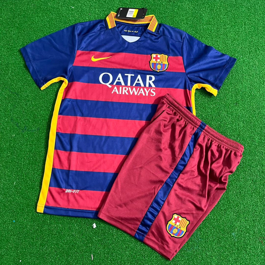 Neymar Jr Barcelona 2015/16 Retro Black Pink Kids Jersey Soccer Maillot KinderTrikot Maglia Soccer Shirt
