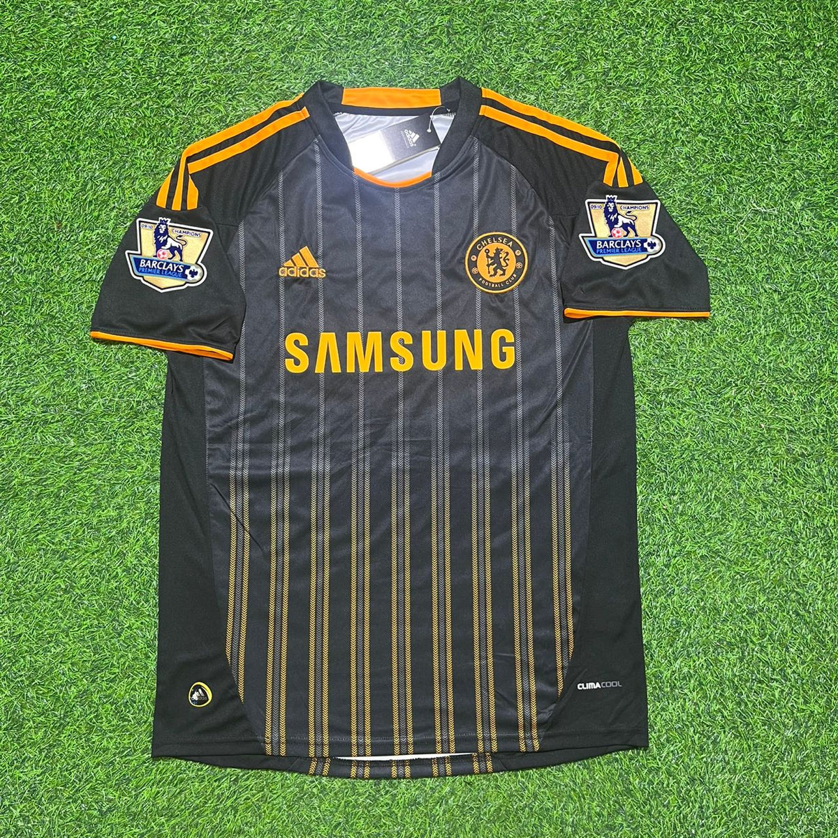 Chelsea 2010/11 Away Black Orange Retro Football Jersey – Michael Essien 5