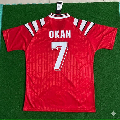 Camiseta de fútbol retro nostálgica roja de Turquía – Okan Buruk