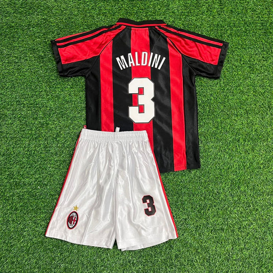 Maillot de football rétro enfant Paolo Maldini AC Milan 1998 1999