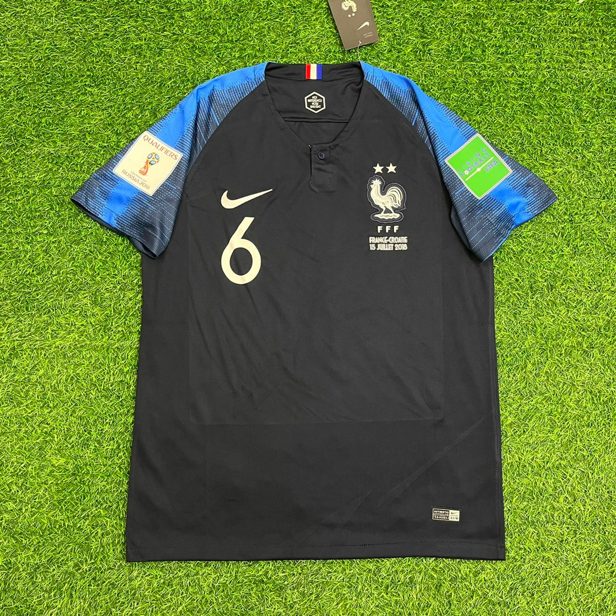 Paul Pogba Frankreich WM 2018 Finale Retro Trikot Fußballtrikot