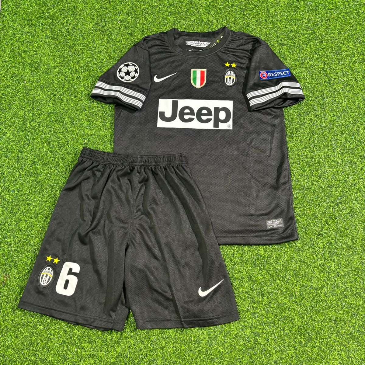 Paul Pogba Juventus 2012–2013 Kids Black Retro Football Jersey Kit