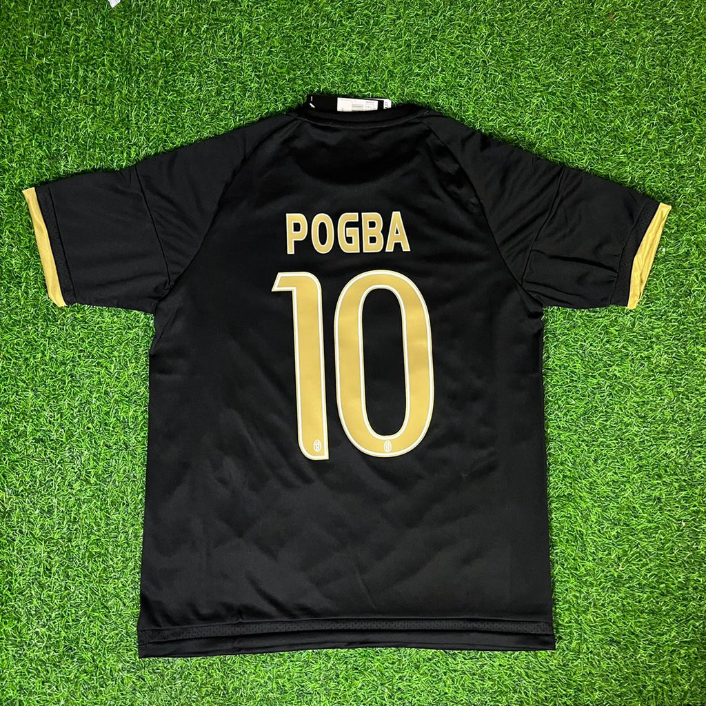 Paul Pogba 10- Juventus Retro Black Kit Jersey Trikot Maglia Soccer Shirt