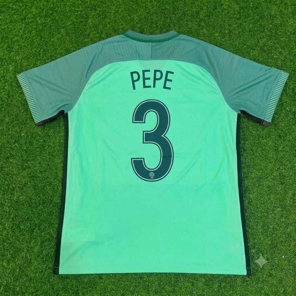 Pepe Portugal EURO 2016 Grünes Retro Fußballtrikot Trikot Maillot