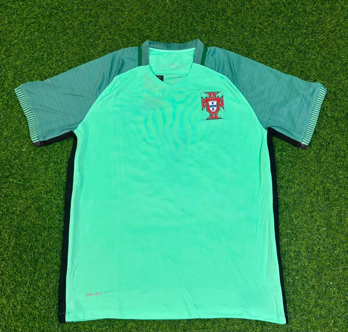 Maillot de football rétro vert Portugal EURO 2016