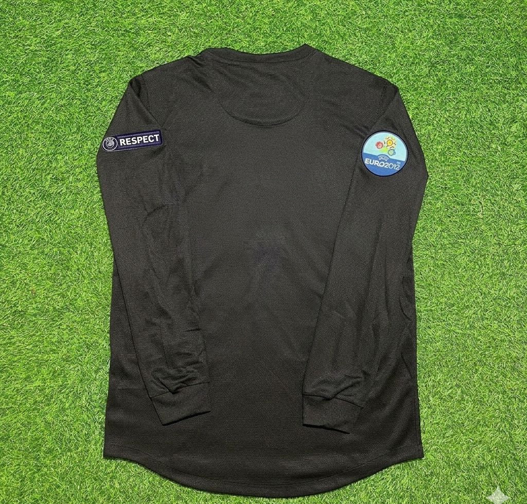Maillot de Foot Rétro Manches Longues Noir Extérieur Portugal Euro 2012