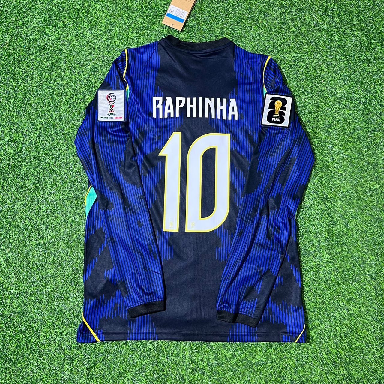 Raphinha Brazil 2026 World Cup Blue Away Long Sleeve Football Jersey Kit