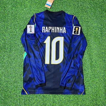 Raphinha Brazil 2026 World Cup Blue Away Long Sleeve Football Jersey Kit