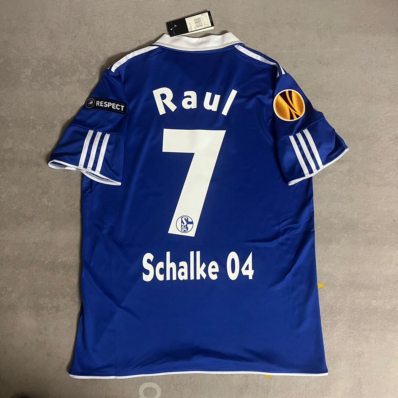 Raul Gonzalez Blanco Schalke 04 2011 2012 Retro Uefa Patch Football Jersey Trikot Maillot Soccer Shirt
