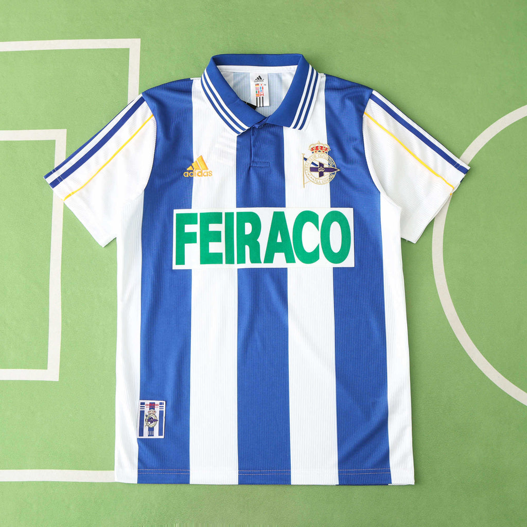 Real Club Deportivo 1999-2000 Season Home Retro Football Jersey Trikot Maillot
