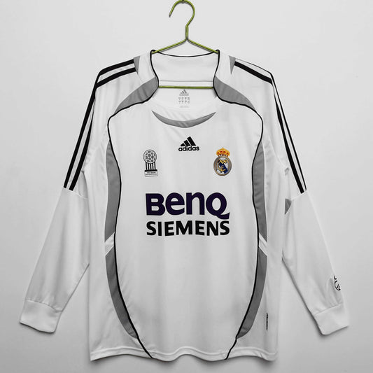 Real Madrid C.F. 2006-2007 Season Home Long Sleeve Retro Football Jersey Trikot Maillot
