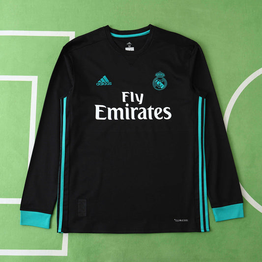 Real Madrid C.F. 2017-2018 Season Away Long Sleeve Retro Football Jersey Trikot Maillot