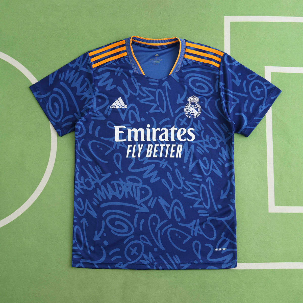 Real Madrid C.F. 2021-2022 Season Away Blue Retro Football Jersey Trikot Maillot