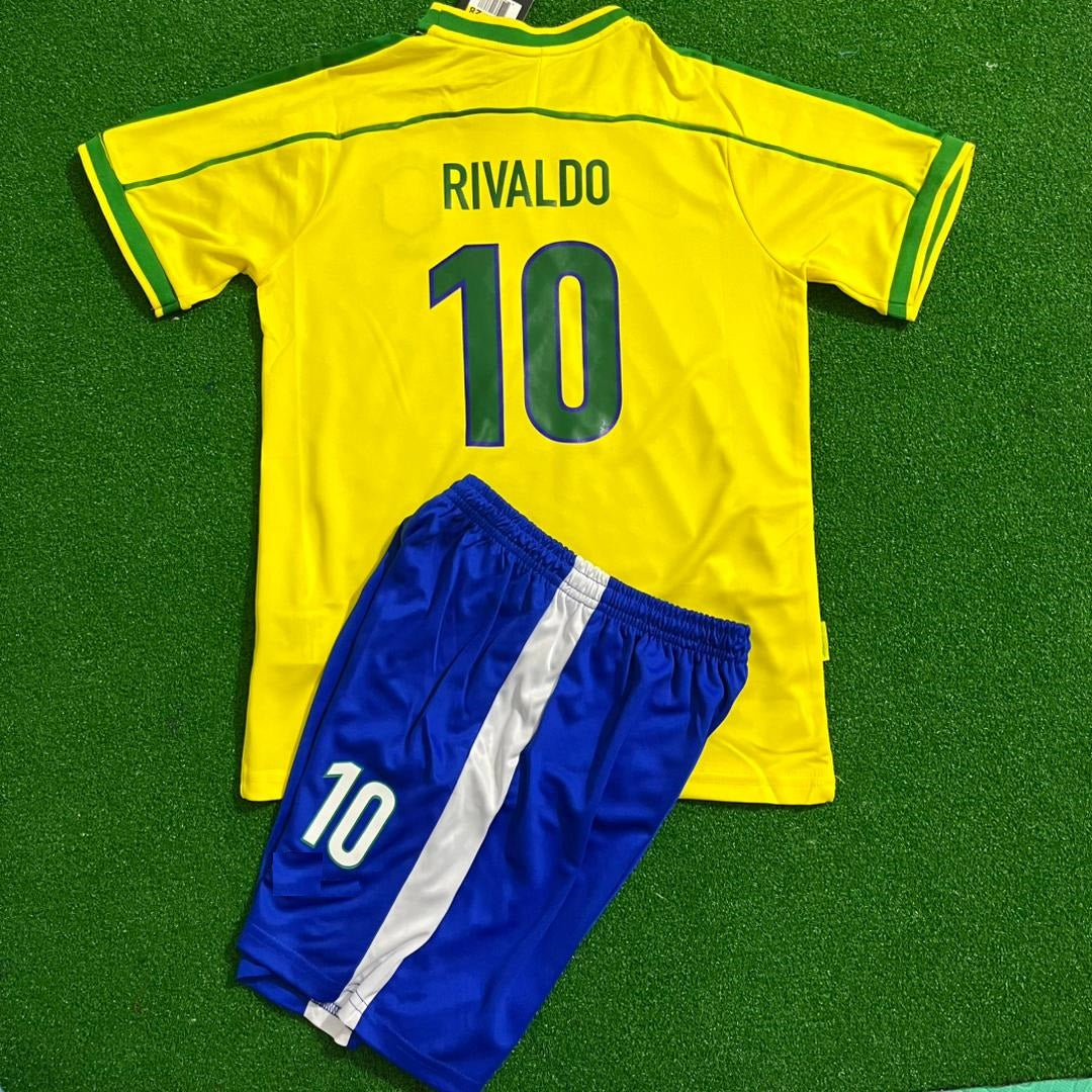 Rivaldo Brasilien 1998 WM Retro Kinderfußballtrikot Trikot Fußballtrikot