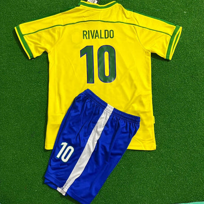 Rivaldo Brasilien 1998 WM Retro Kinderfußballtrikot Trikot Fußballtrikot