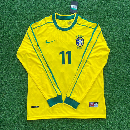 Ronaldinho Gaúcho 11 - Brazil 1998 World Cup Retro Football Kit Jersey Trikot Maillot Soccer Shirt