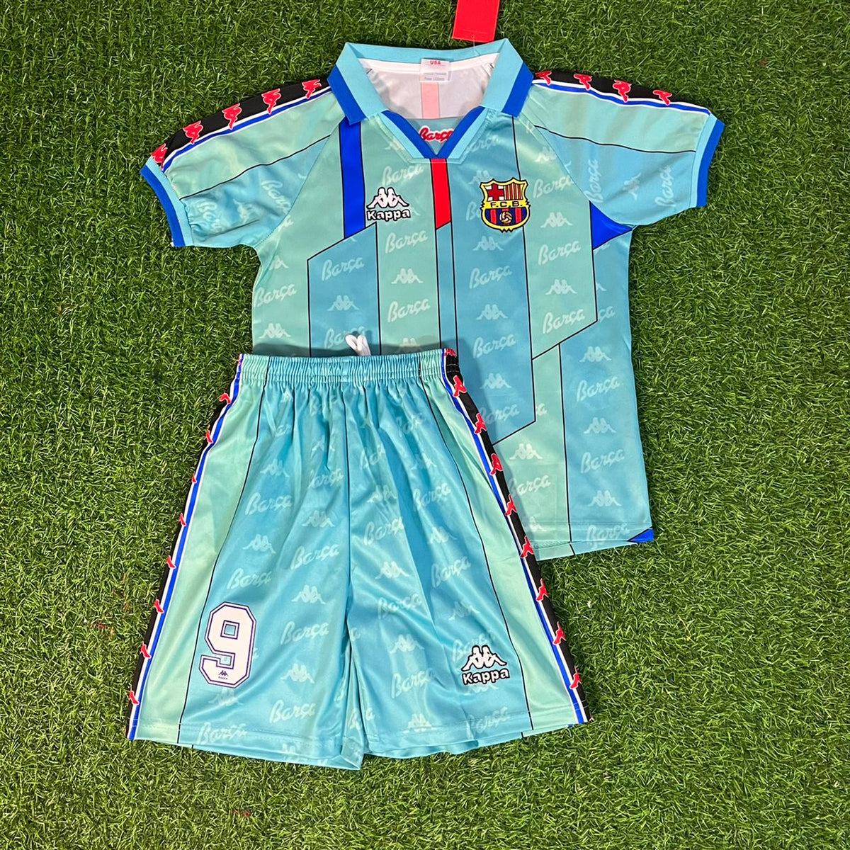 Maillot de foot rétro Ronaldo Nazario Barcelone 1996 1997 pour enfants