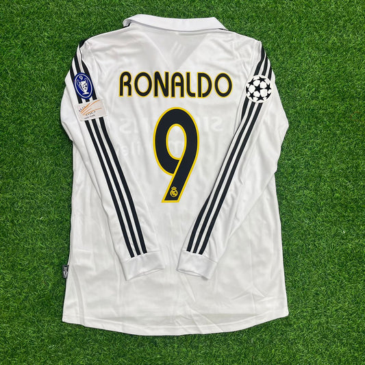 Ronaldo Nazario 2003 Long Sleeve White Football Jersey