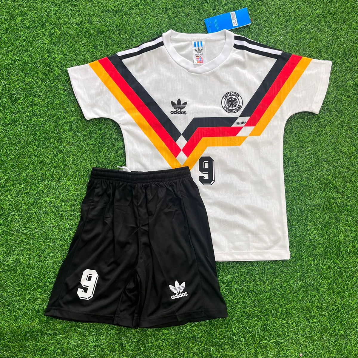 Maillot de football Rudi Voller Allemagne Rétro Enfants Coupe du Monde 1990 - T-shirt de football Rétro Enfants Allemagne Coupe du Monde 1990