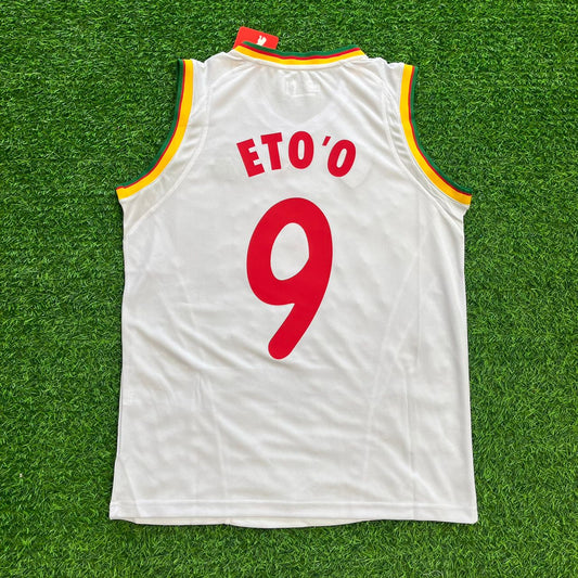 Samuel Eto'o 9 - Kamerun AFCON 2002 Retro Ärmelloses Trikot Fußballtrikot
