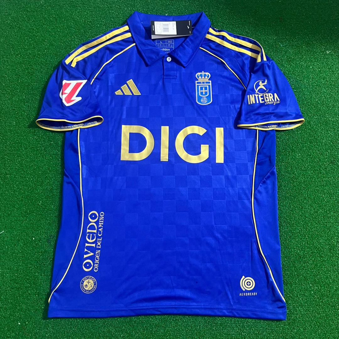 Santi Cazorla 8 – Real Oviedo New Season Legend Gold Kit Soccer Jersey – | Trikot | Maillot | Camiseta Soccer Shirt