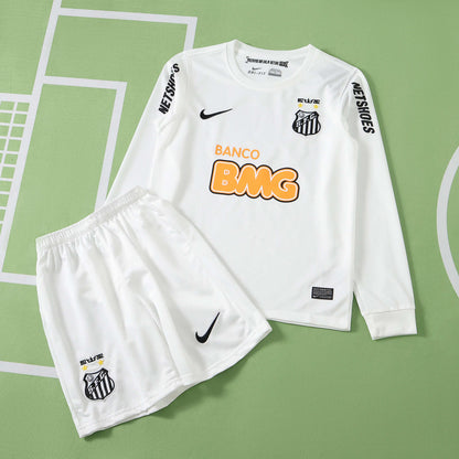 Santos F.C. 2012-2013 Season Retro Home Kids Long Sleeve Football Jersey Trikot Maillot