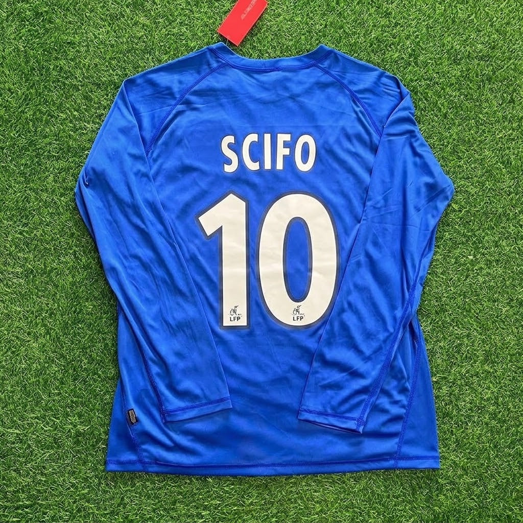 Maillot Rétro Enzo Scifo Auxerre Bleu à Manches Longues